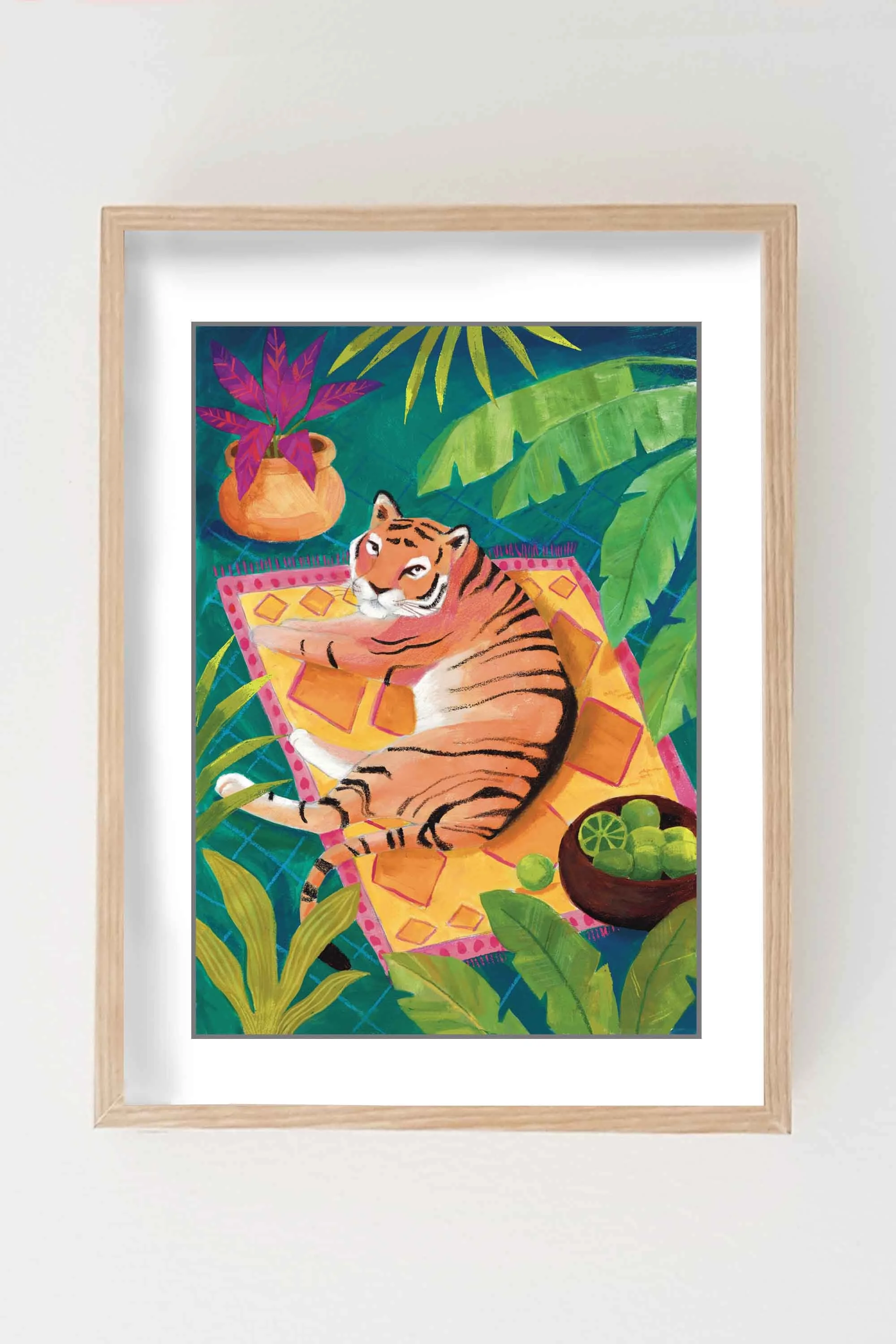 Lazy Tiger Art Print — Bex Parkin - Contemporary Wildlife Artist